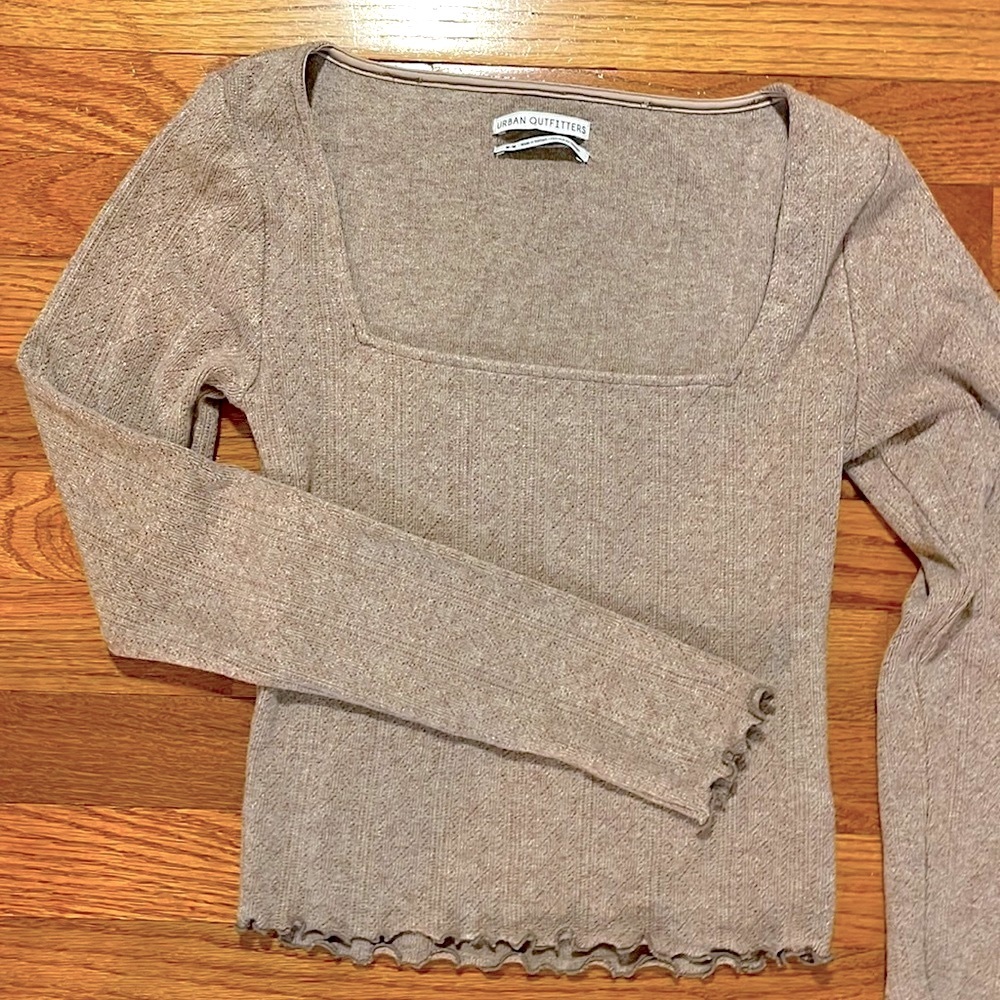 SquareNeck Soft Pointelle Sweater by Urban Outfitters NWOT